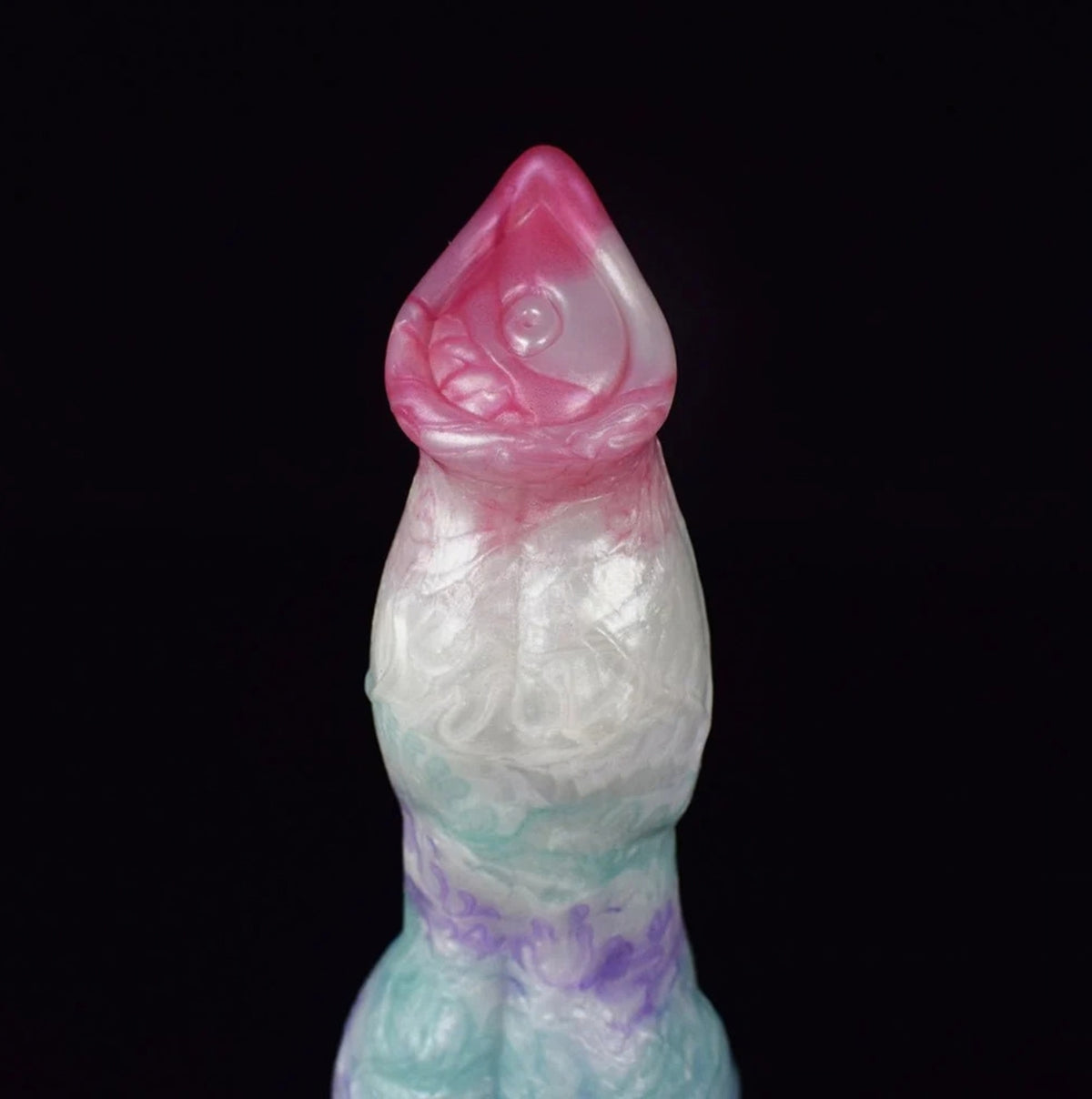 Aurora Dragon Dildo Pastel - pastel rainbow fantasy dragon dildo - Head Close Up