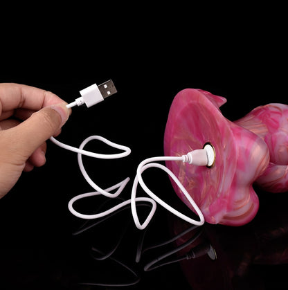 Dragon Dildo Blaze - big realistic vibrating dragon dildo - Charging Port Close Up