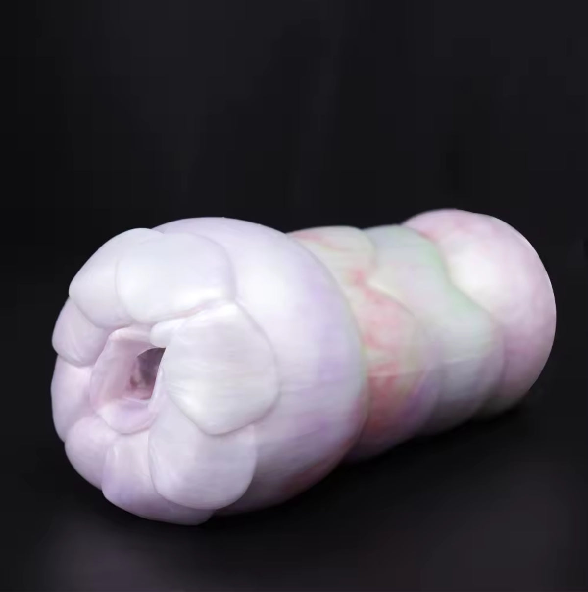 Dragon Stroker Bloom - realistic textured masturbator - Angled View With Opening