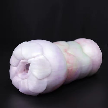 Dragon Stroker Bloom - realistic textured masturbator - Angled View With Opening