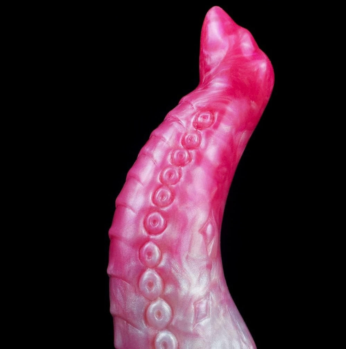 Blush Dragon Dildo Pink - curved fantasy silicone dragon dildo - Texture Close Up