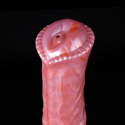 Colossus Dragon Dildo Bronze - big realistic squirting horse dildo - Head Top Down Close Up
