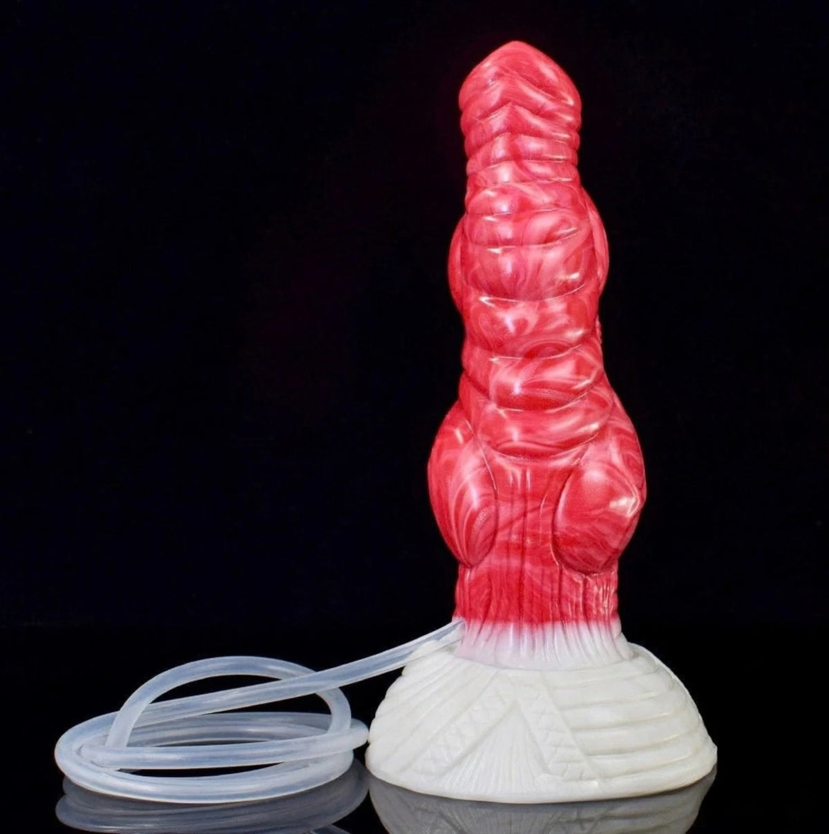 Dragon Dildo Ember - big realistic squirting horse dildo - Lying With Full Kit
