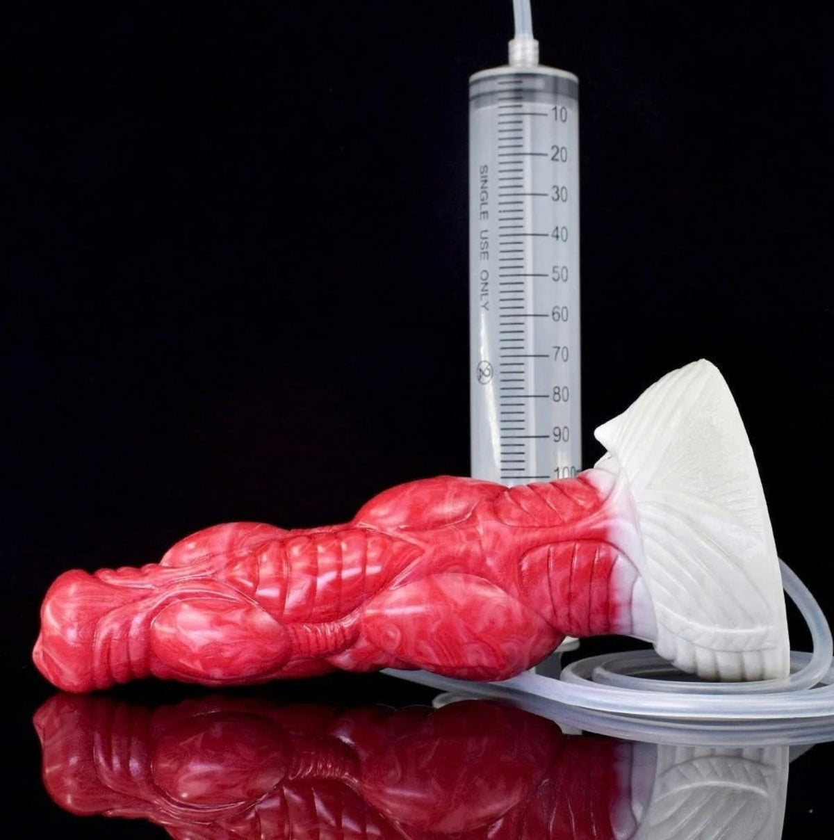 Dragon Dildo Ember - big realistic squirting horse dildo - Standing Front View