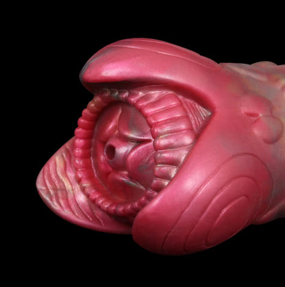 Dragon Stroker Fang - realistic textured masturbator - Open Mouth Close Up