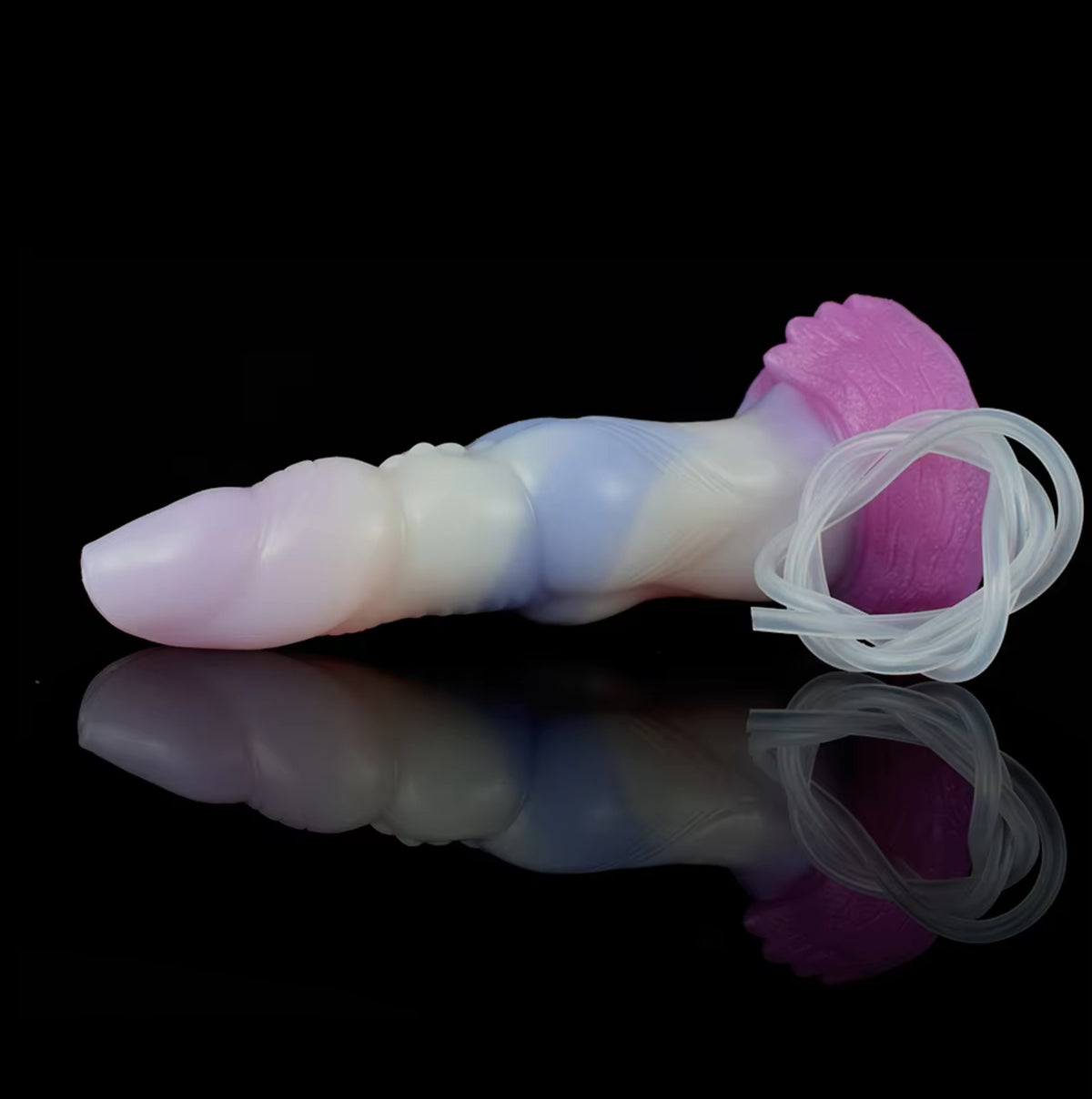 Dragon Dildo Frost - big realistic squirting horse dildo - Lying Side Profile