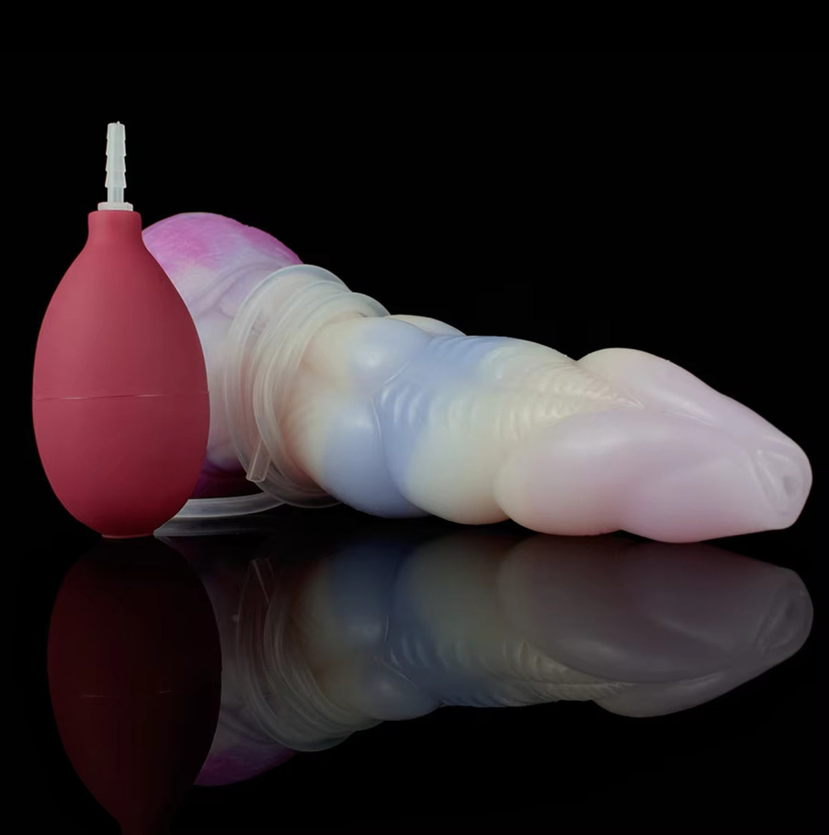 Dragon Dildo Frost - big realistic squirting horse dildo - Lying With Bulb