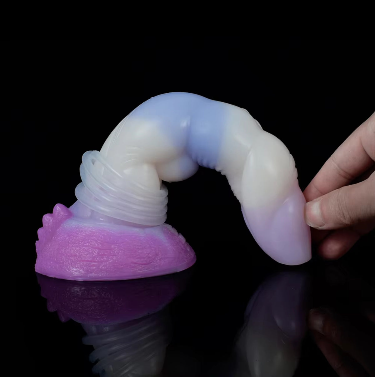 Dragon Dildo Frost - big realistic squirting horse dildo - Held In Hand Bent