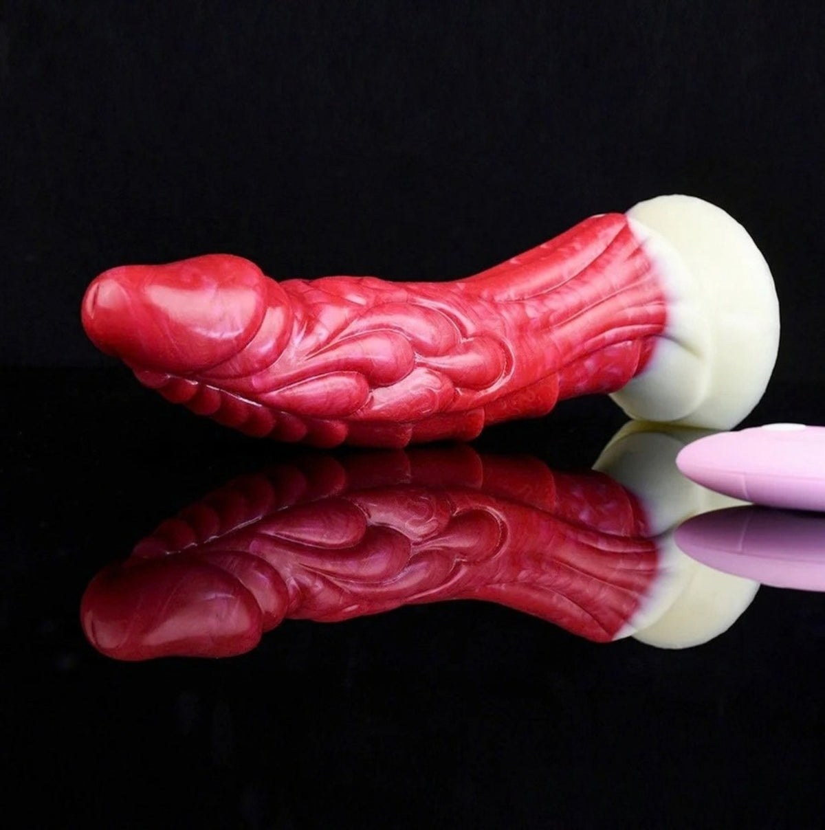 Dragon Dildo Ruby - big realistic vibrating dragon dildo - Lying Side Profile