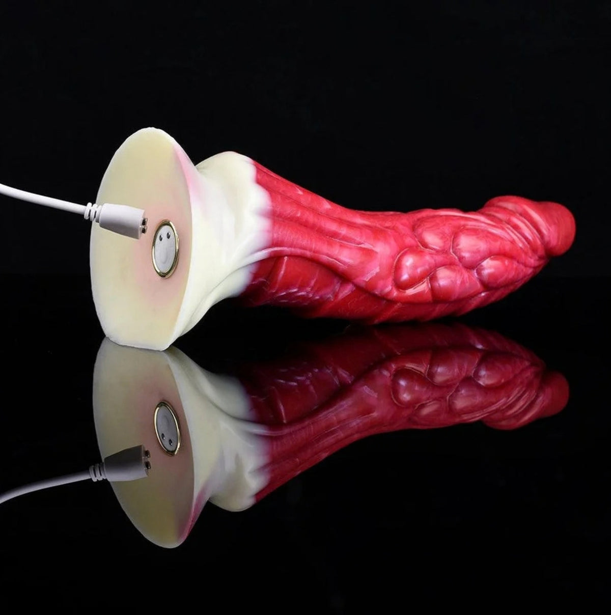Dragon Dildo Ruby - big realistic vibrating dragon dildo - Charging Cable Connected