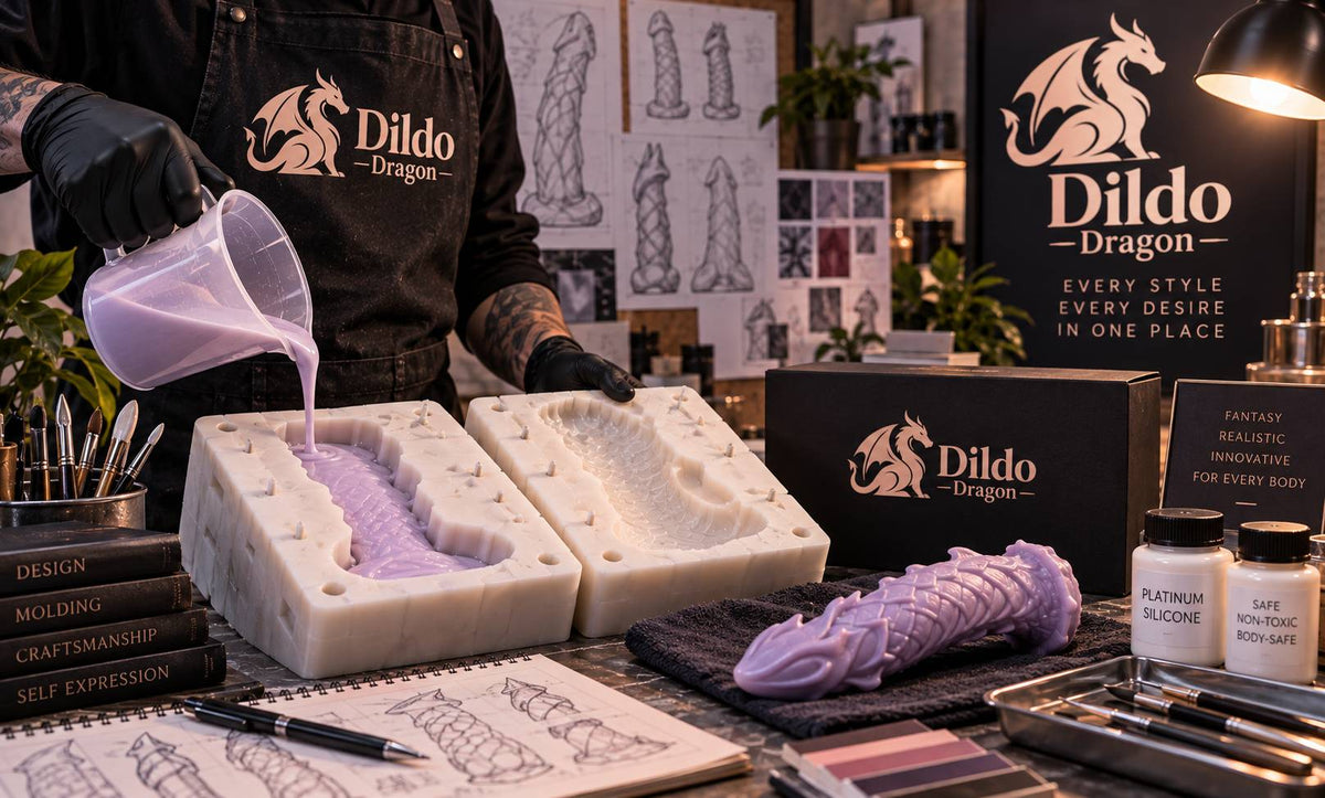 Handcrafted silicone dildo making process from mold to finished product
